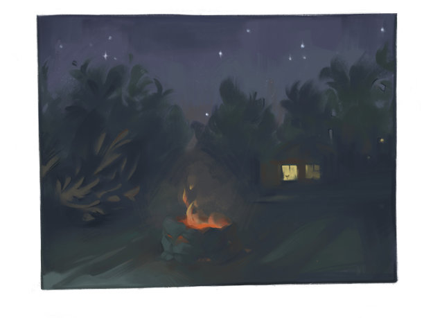 晚上篝火图片下载