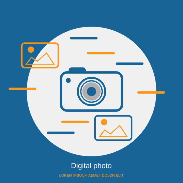 数码相机平面风格矢量概念图片下载