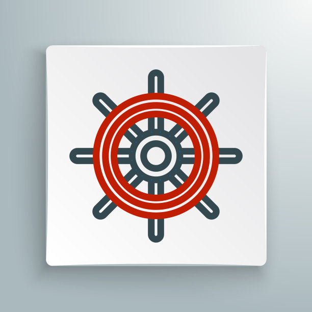 线船方向盘图标孤立在白色图片下载