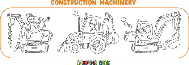 重型工程机械配备有驾驶员的汽车图片下载