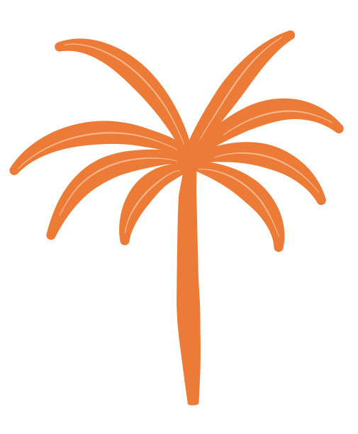 复古groovy夏季热带棕榈树的模式图片下载