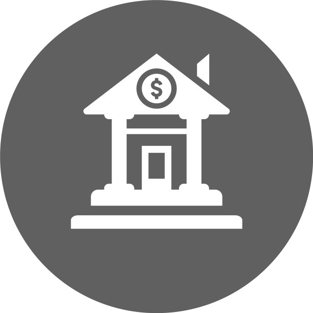银行建筑银行图标灰色图形图片下载