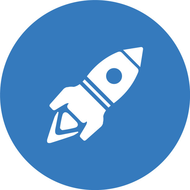 项目发射宇宙飞船图标蓝色设计图片下载