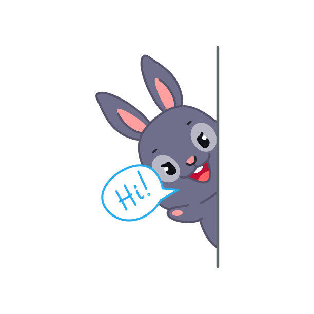 可爱的兔子说“嗨!”图片下载