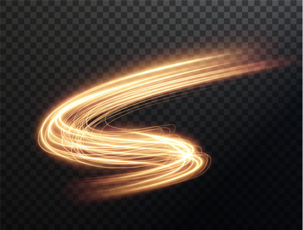 光金色的旋转。曲线光效果的黄金线。明亮的金色圆。轻金座，讲台，平台，桌子。向量PNG。图片下载