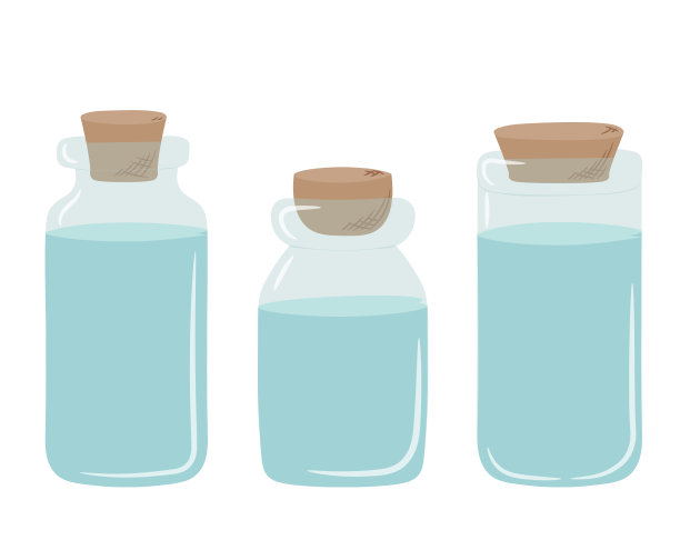 带软木塞的蓝色玻璃瓶图片下载