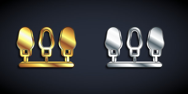 金银圣诞灯图标孤立上图片下载