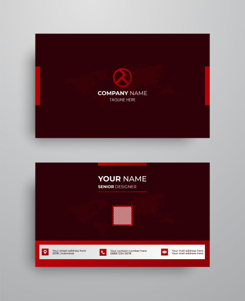 现代名片两面卡。公司的名片。图片下载