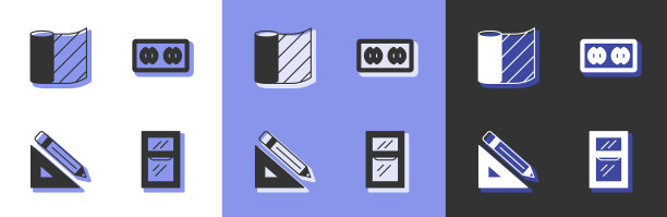 在房间墙纸上设置窗户三角尺图片下载