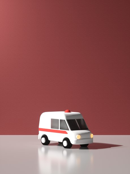 3D渲染的救护车模型图片下载