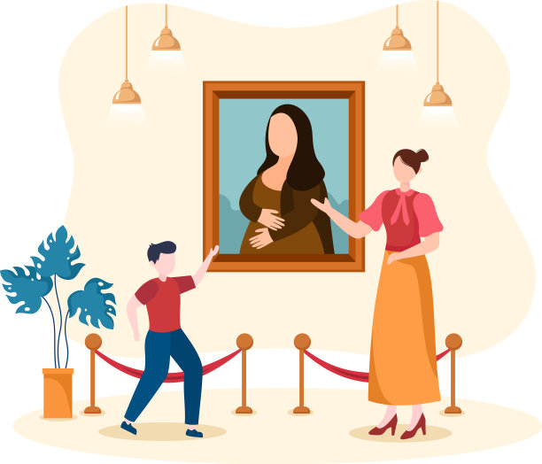 美术馆博物馆卡通与展览图片下载