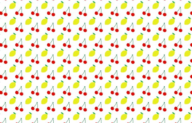 樱桃和柠檬图案图片下载