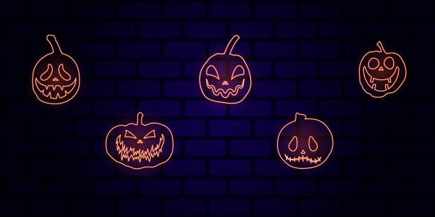 万圣节南瓜与可怕的发光图片下载