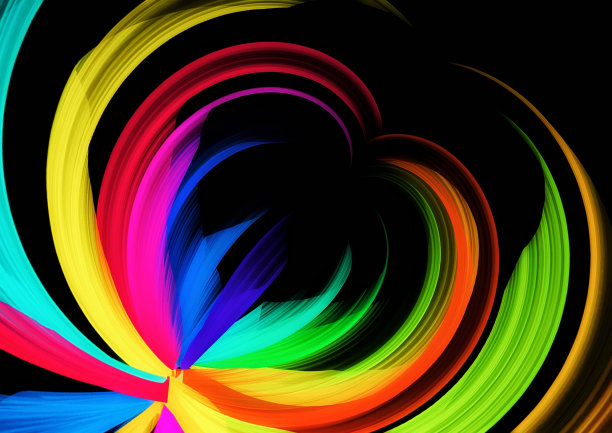 抽象的背景与旋转的彩色光线图片下载