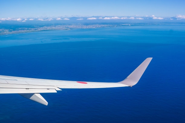 在宫崎机场降落，也被称为宫崎三角梅机场图片下载