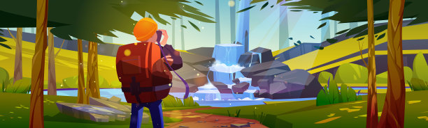 旅行者在相机上拍摄风景图片下载