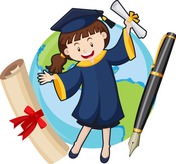 卡通女毕业生图片下载