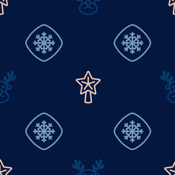 放上驯鹿雪花和圣诞星图片下载