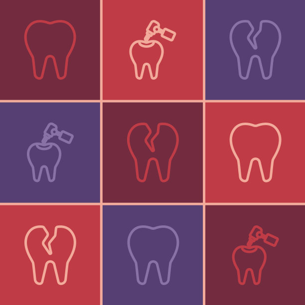 定线牙断齿和有龋齿和图片下载