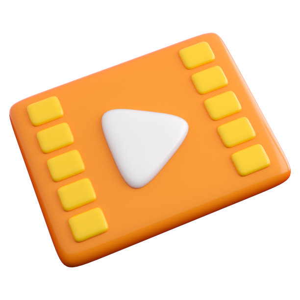 3d播放视频图标与电影帧。图片下载