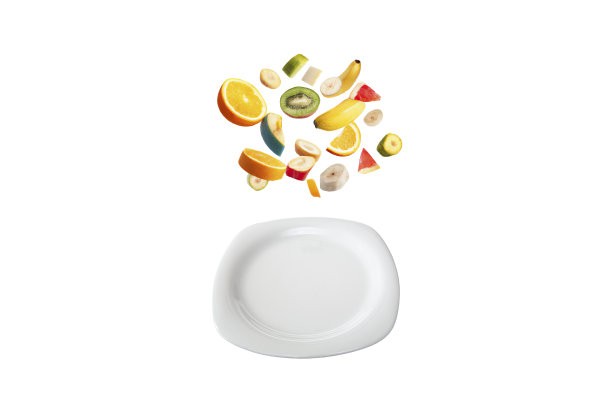 孤立的白色背景上的水果片图片下载