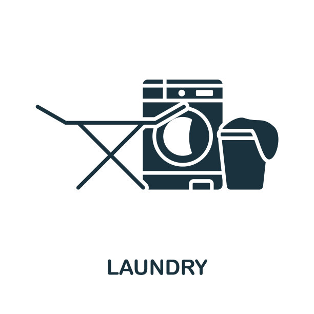 洗衣房图标单色简单线家政图片下载