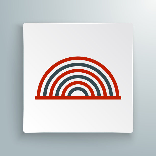 线彩虹图标孤立在白色背景图片下载