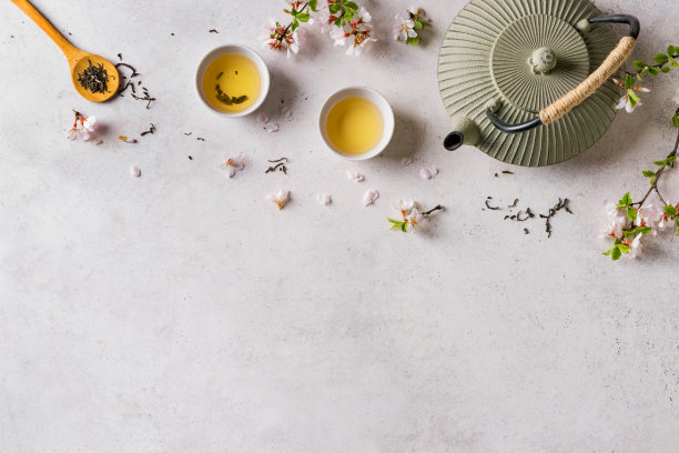 绿茶和樱花图片下载