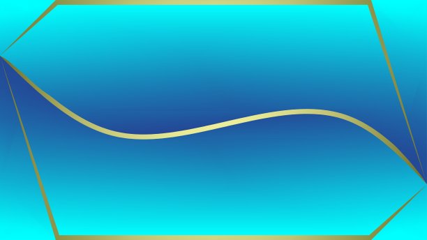 抽象的背景与青色，蓝色和金色线条的组合。图片下载