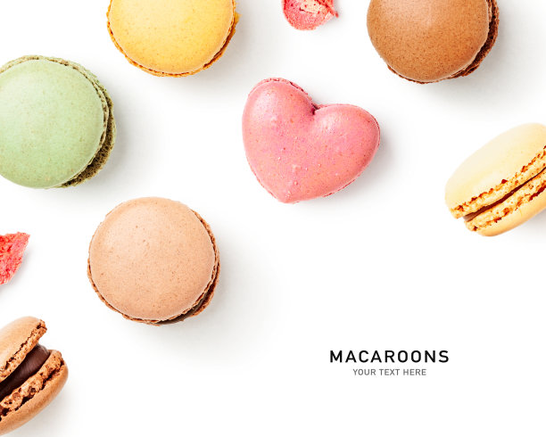 白色的马卡龙创意布局图片下载