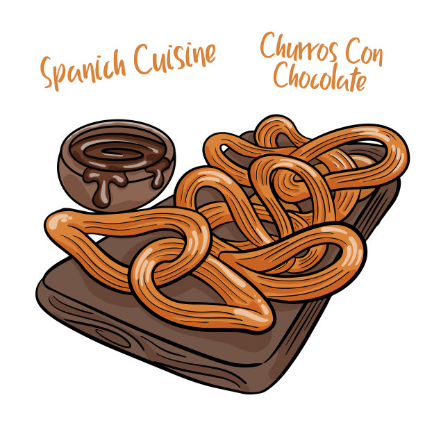 巧克力油条是典型的西班牙甜食图片下载
