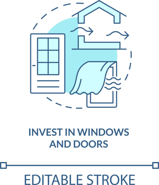 投资门窗绿松石概念图标图片下载