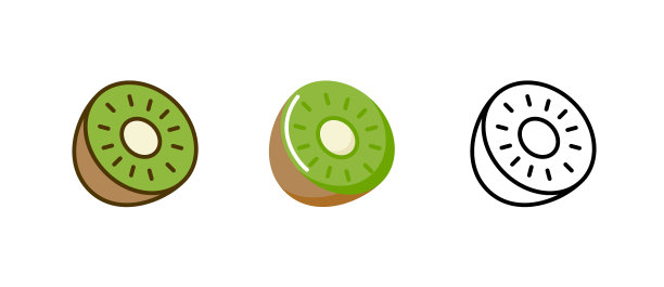 猕猴桃平线水果图标图片下载