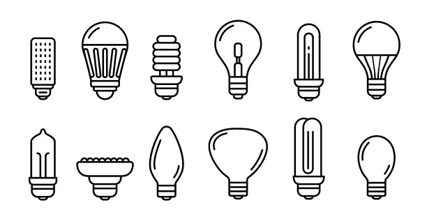 灯泡线图标灯泡led灯泡能量图片下载
