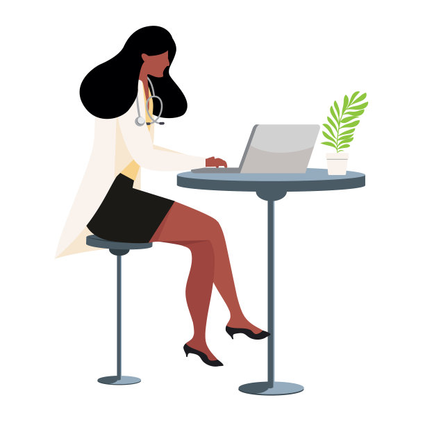 女医生在办公室用电脑图片下载