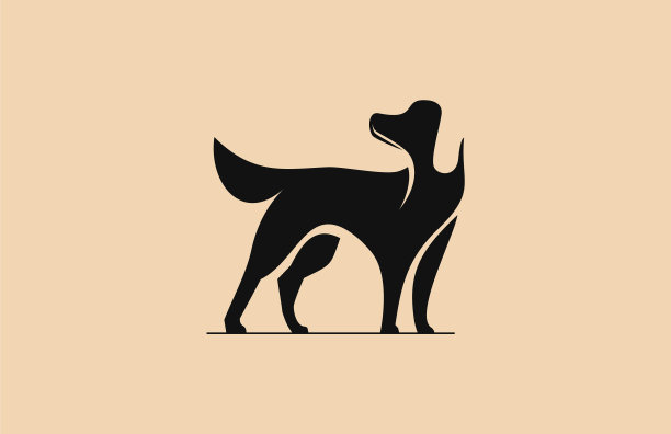 狗标志负空间现代风格图片下载