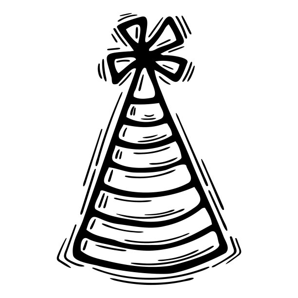 手绘生日帽子在白色背景图片下载