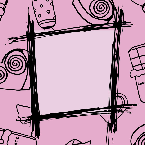 装饰框架与糖果和文字空间图片下载