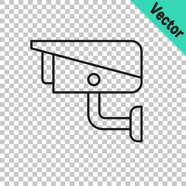 黑线安全摄像头图标隔离图片下载