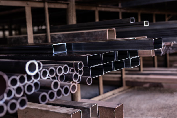 建筑工地或制造商用于住宅和商业建筑的不同金属制品和材料图片下载