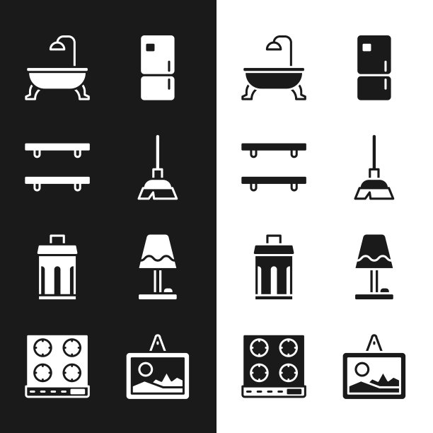 集把手扫帚空木架浴缸图片下载