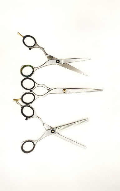 理发配件，剃刀剪头发。设置剪刀图片下载