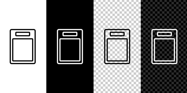 设定线切菜板图标孤立在黑色和图片下载