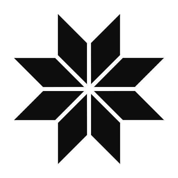 8点星矢量黑色图标孤立图片下载