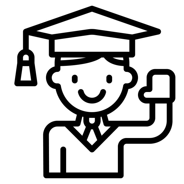 学生图标直线矢量插图图片下载