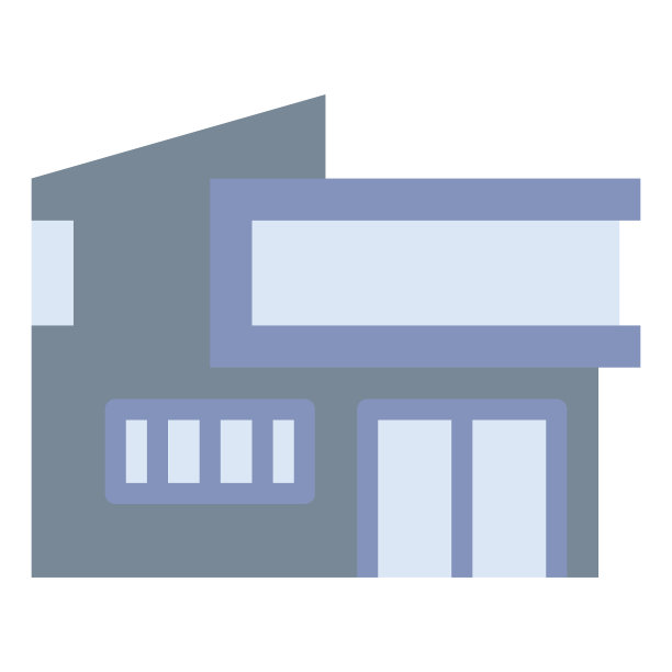 现代房子平面颜色图标矢量图片下载