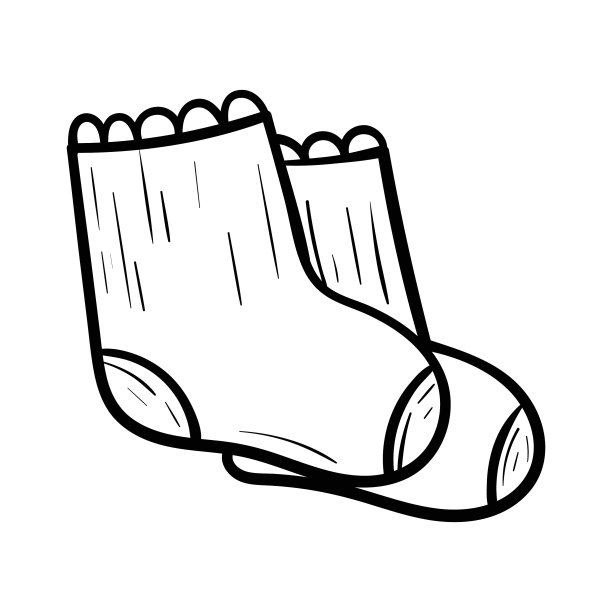 小女孩袜子孤立的卡通涂鸦图片下载