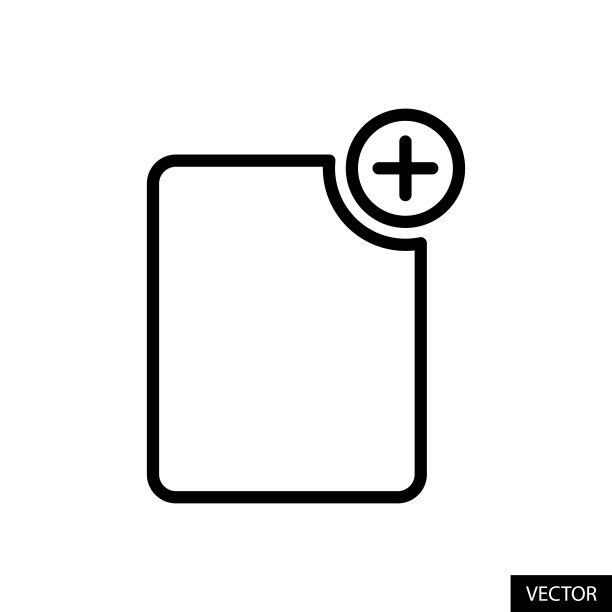 添加线条样式设计的页面矢量图标，在白色背景上隔离。可编辑的中风。图片下载