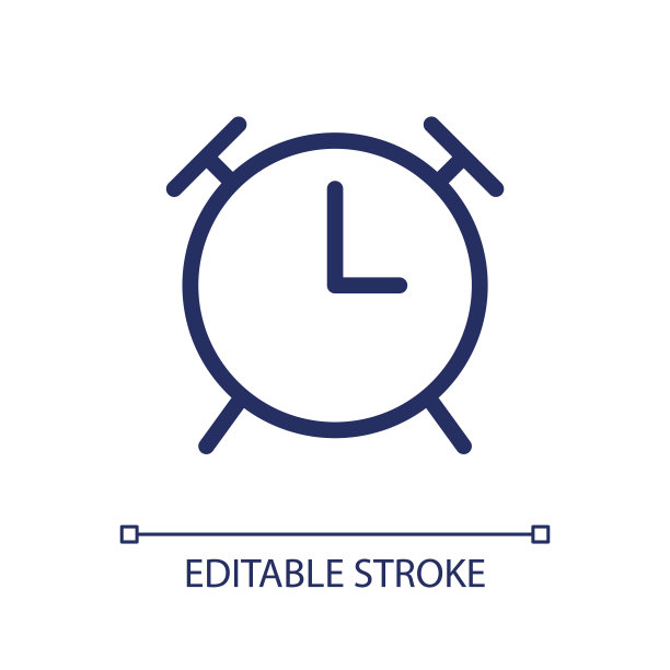 闹钟像素完美线性ui图标图片下载