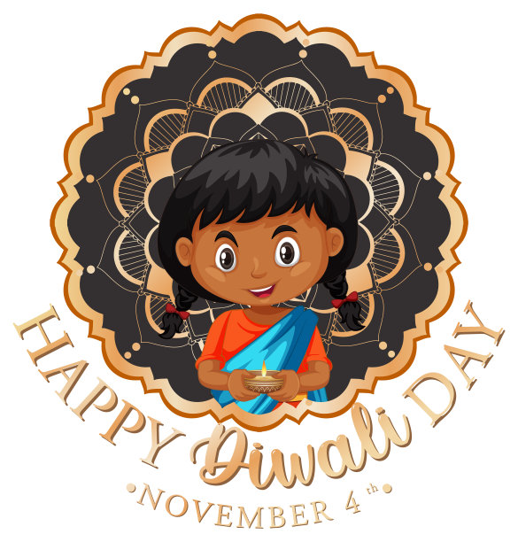 排灯节快乐标志设计图片下载